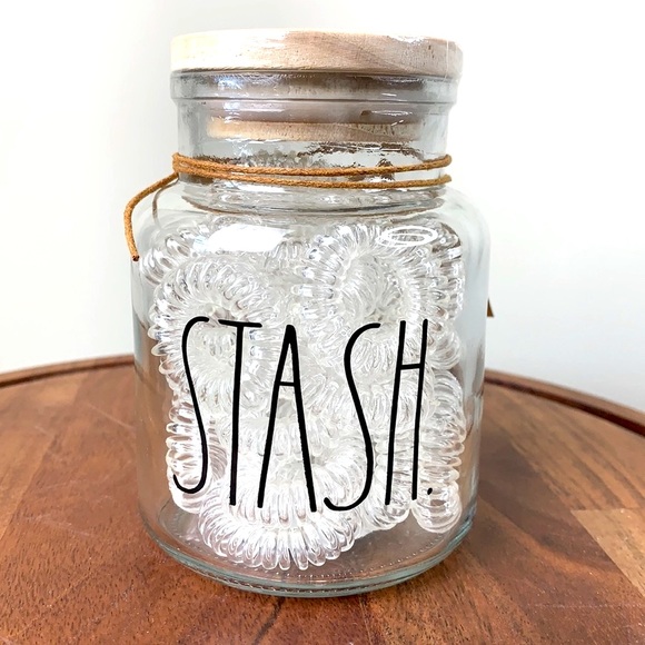Last 1 - Rae Dunn “Stash” Glass Cosmetic Beauty Jar - Picture 6 of 7